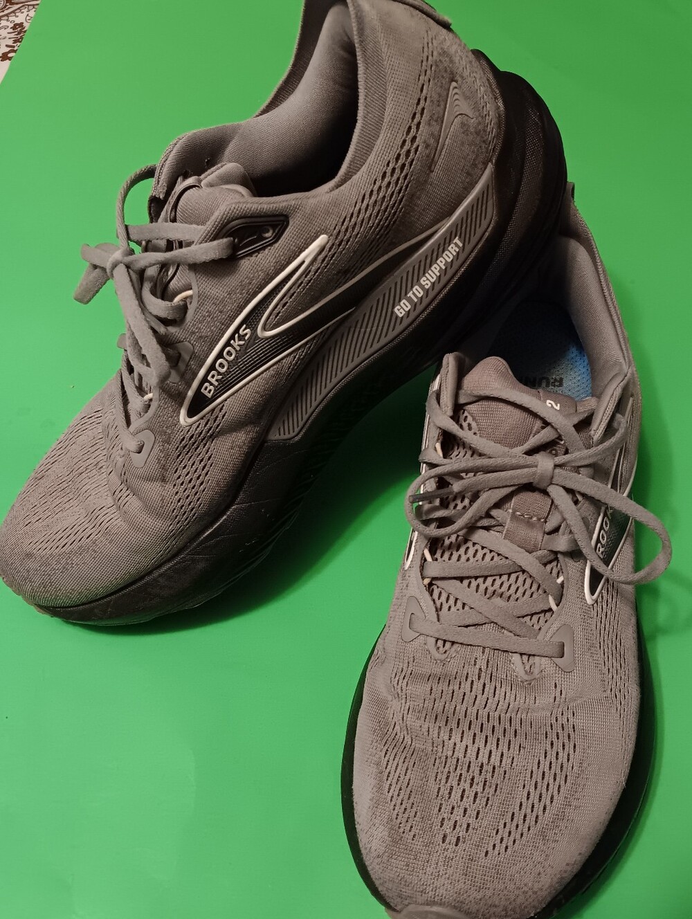 Brooks Glycerin GTS 22 Shoes Primer Grey Ebony Bluewash Preowned Men's Sz 11